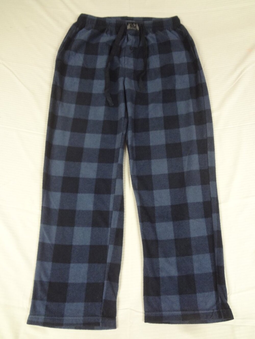 LUCKY BRAND MENS LARGE BLUE BUFFALO PLAID FLEECE PAJAMA PANTS SLEEPWEAR PJ L932
